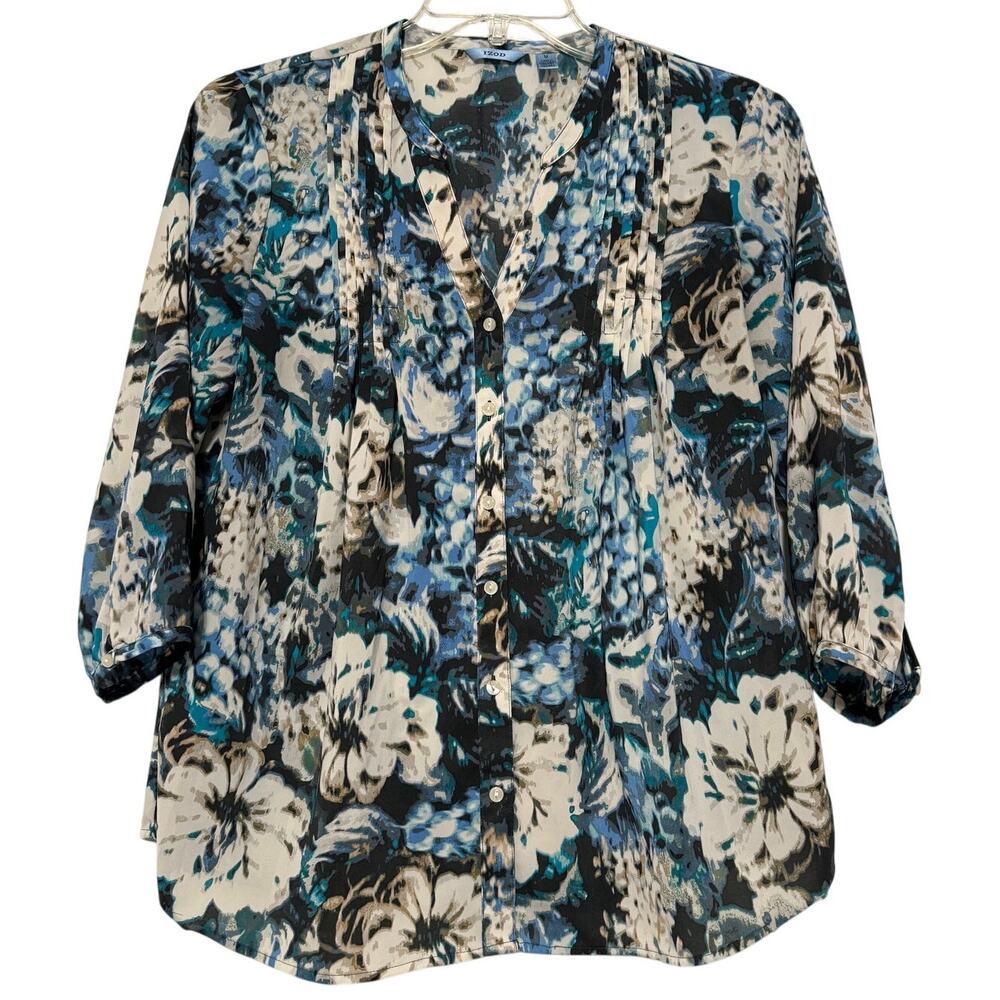 Izod Women's Floral Printed Blouse/Tunic, Size M